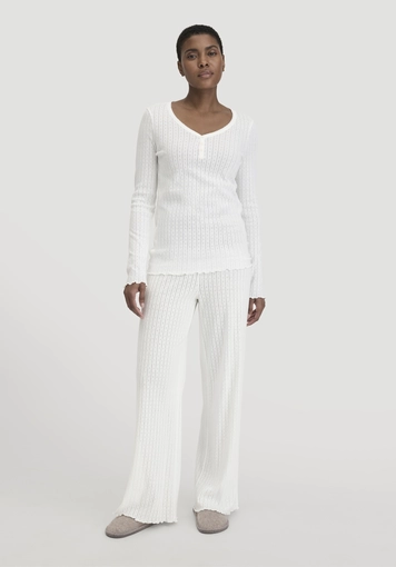 Pointelle Relaxed PURE COTTON sleep pants made from pure organic cotton - 0