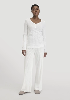 Pointelle Relaxed PURE COTTON sleep pants made from pure organic cotton