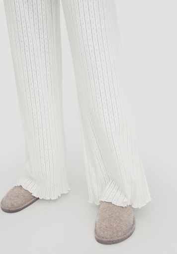 Pointelle Schlafhose Relaxed PURE COTTON aus reiner Bio-Baumwolle - 1