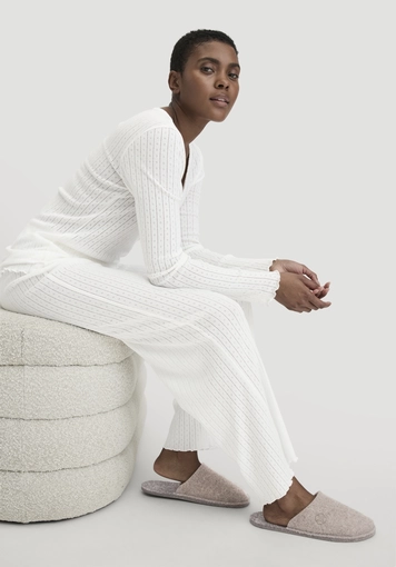 Pointelle Schlafhose Relaxed PURE COTTON aus reiner Bio-Baumwolle - 2