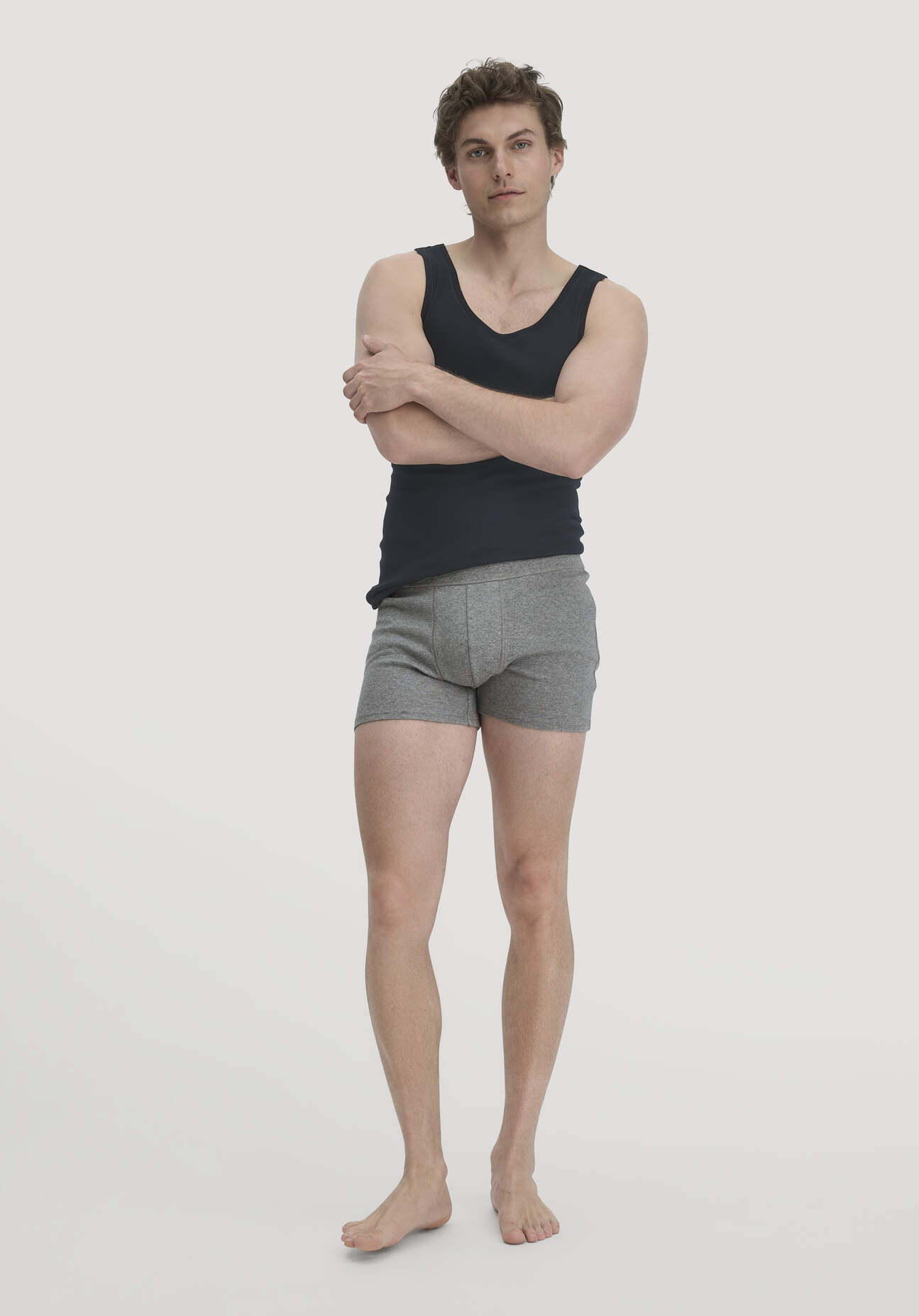 hessnatur Herren Pants Regular Cut im PURE NATURE aus Bio-Baumwolle - grau Größe 4