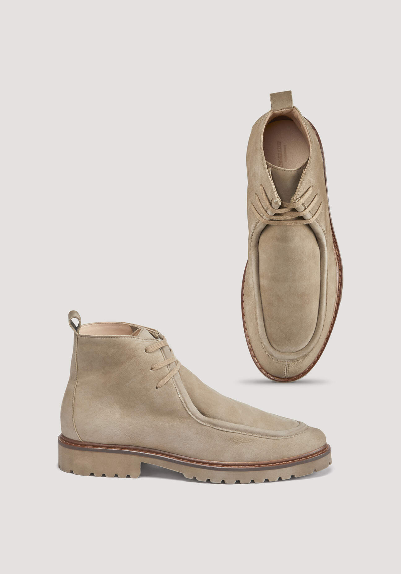 hessnatur Herren Mokassin Boots aus chromfrei gegerbtem Leder - grau Größe 43