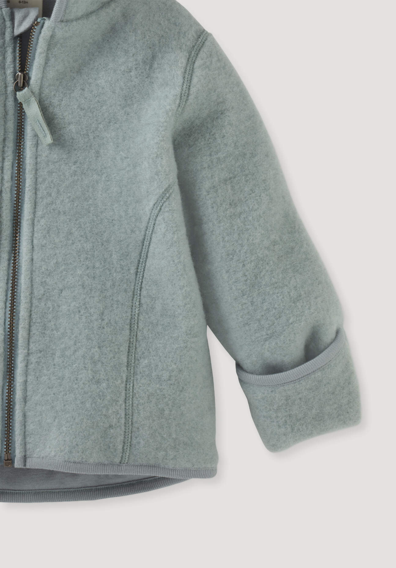 Thumbnail - hessnatur Baby Wollfleece Jacke aus Bio-Merinowolle - grün - Größe 74/80