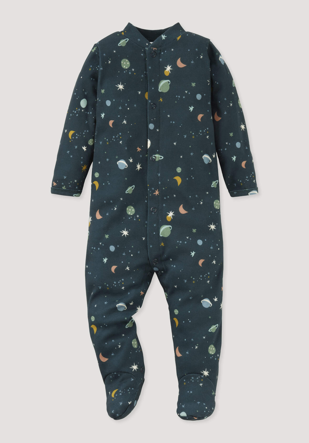 hessnatur Baby Schlafoverall aus Bio-Baumwolle - blau Größe 98/104