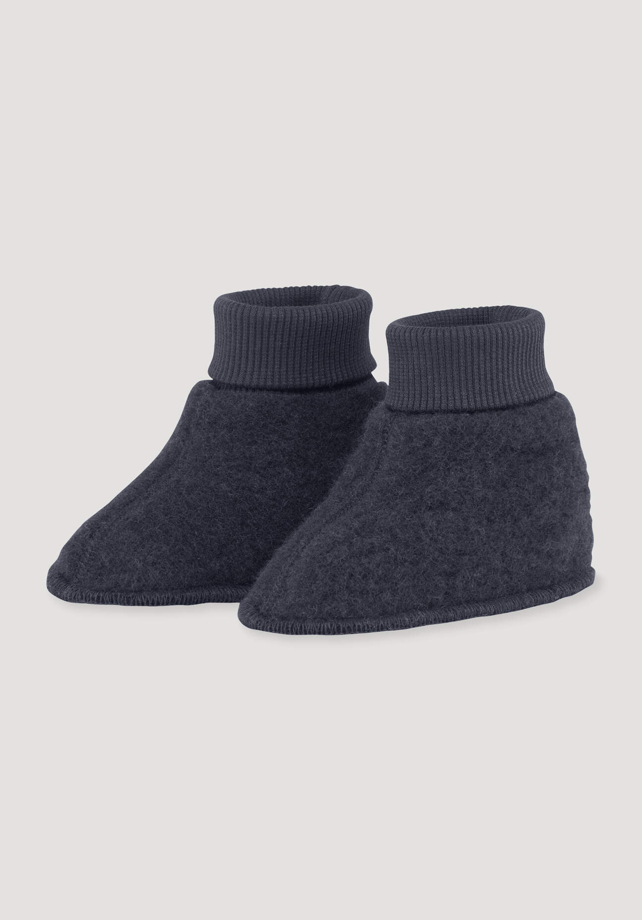 hessnatur Baby Wollfleece Schuhe aus Bio-Merinowolle - blau Größe 74/80