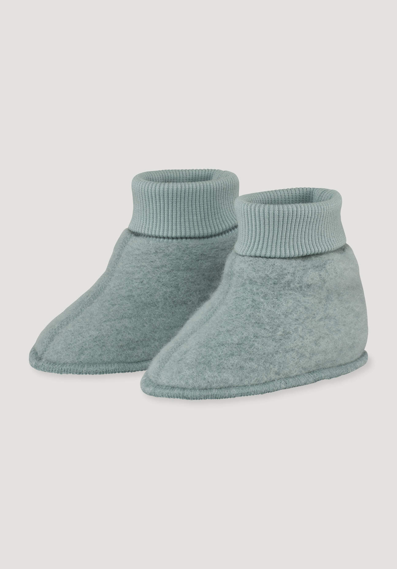 hessnatur Baby Wollfleece Schuhe aus Bio-Merinowolle - grün Größe 62/68