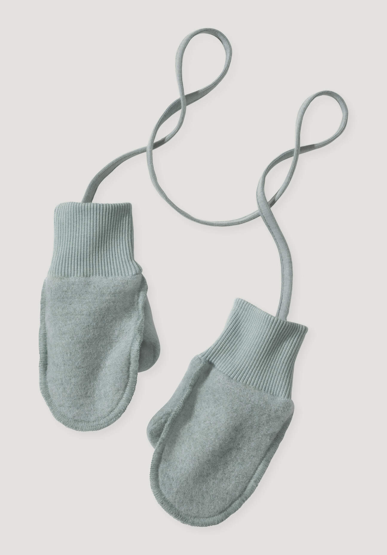 hessnatur Baby Wollfleece Fäustlinge aus Bio-Merinowolle - grün Größe 74/80-86/92