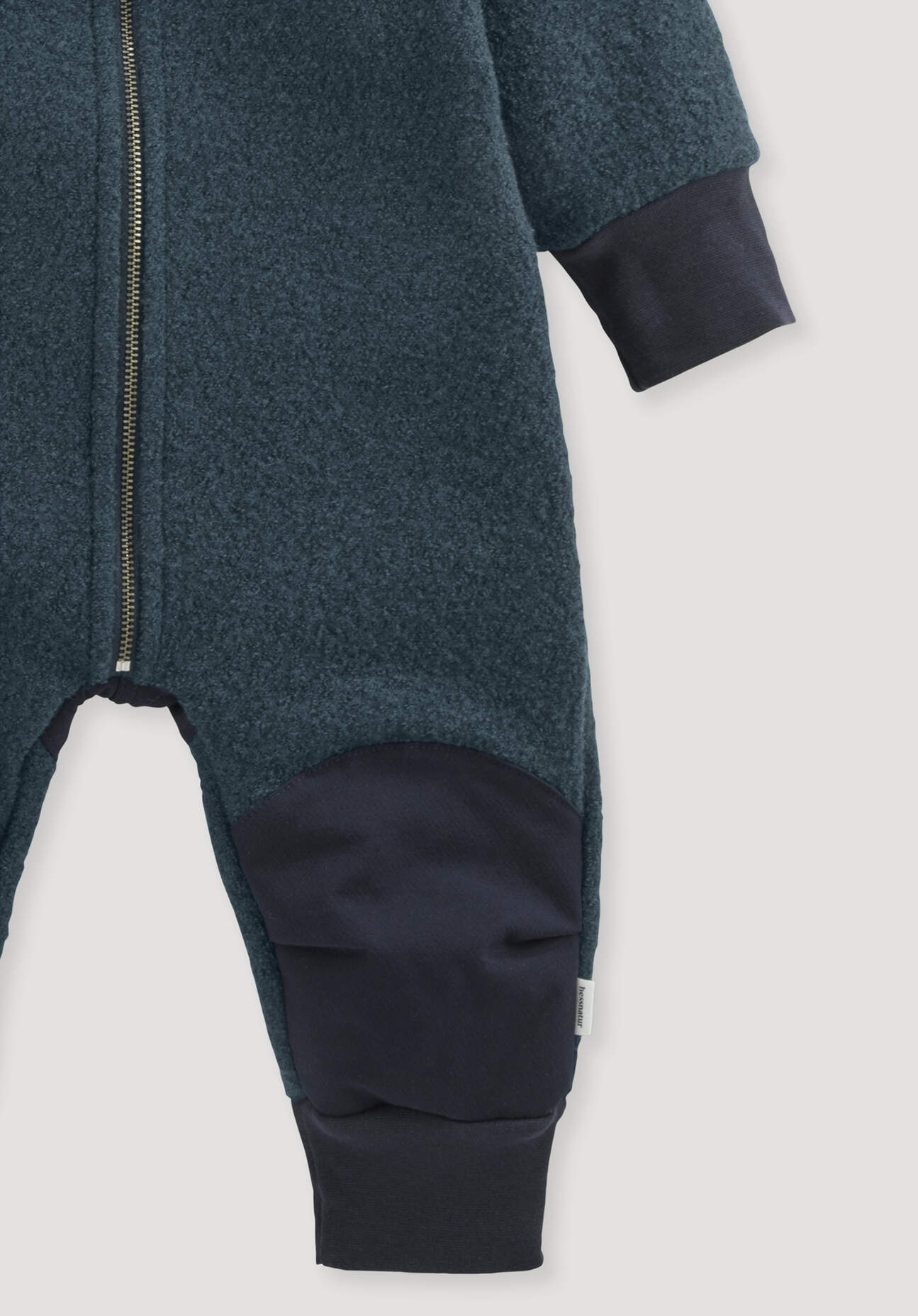 Thumbnail - hessnatur Baby Wollwalk Overall aus Bio-Merinowolle mit Softshell - blau - Größe 74/80