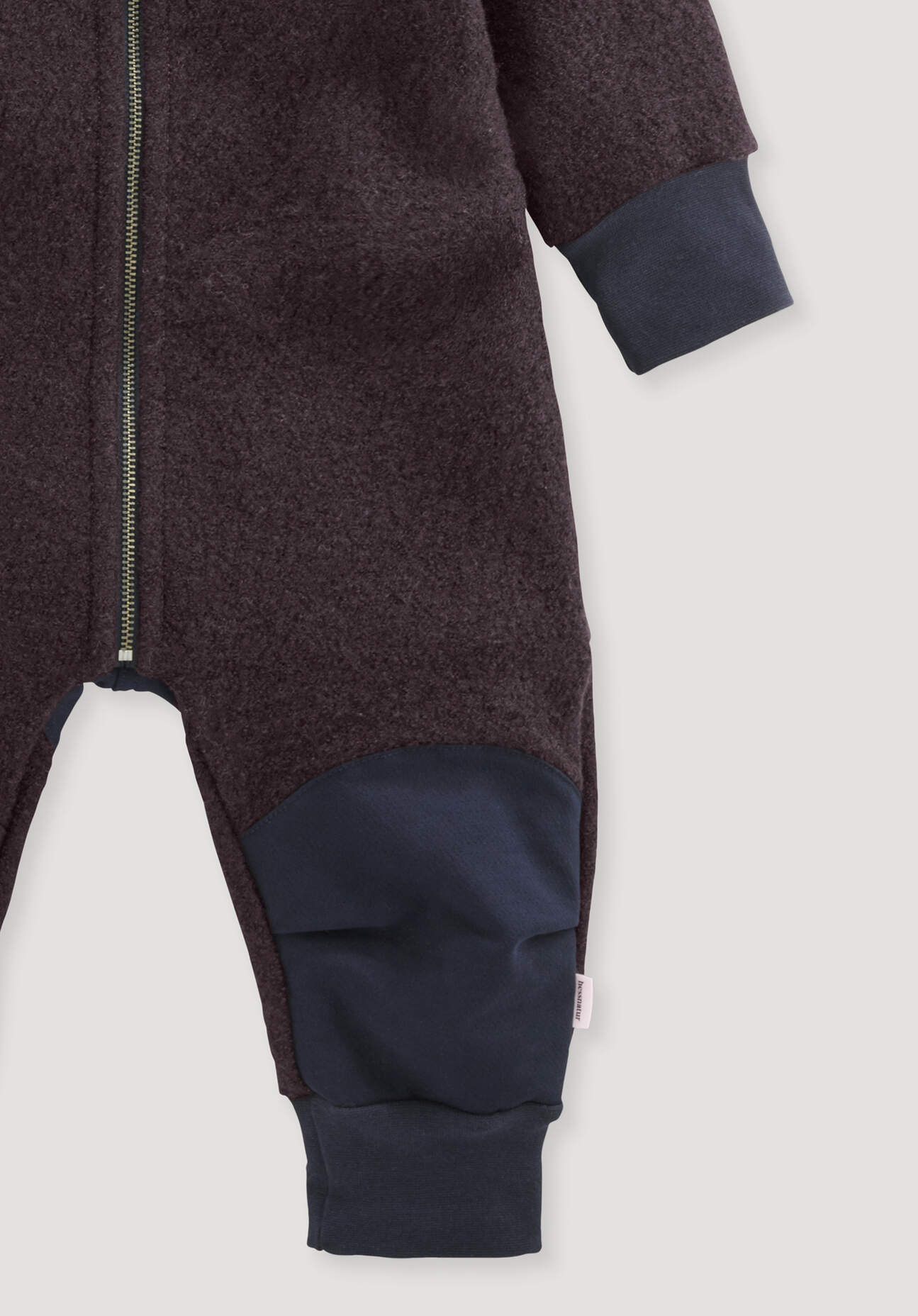 Thumbnail - hessnatur Baby Wollwalk Overall aus Bio-Merinowolle mit Softshell - braun - Größe 74/80