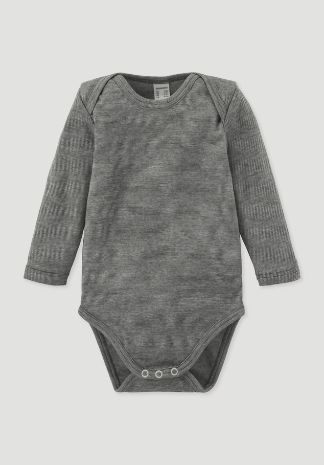 Long-sleeved bodysuit made of organic cotton with organic merino wool and silk