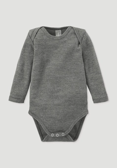 Long-sleeved bodysuit made of organic cotton with organic merino wool and silk