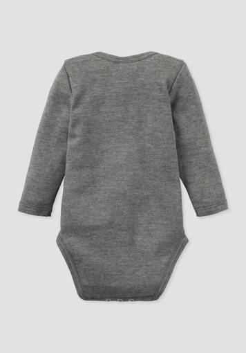 Long-sleeved bodysuit made of organic cotton with organic merino wool and silk - 1