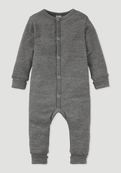 Organic cotton sleepsuit with organic merino wool and silk