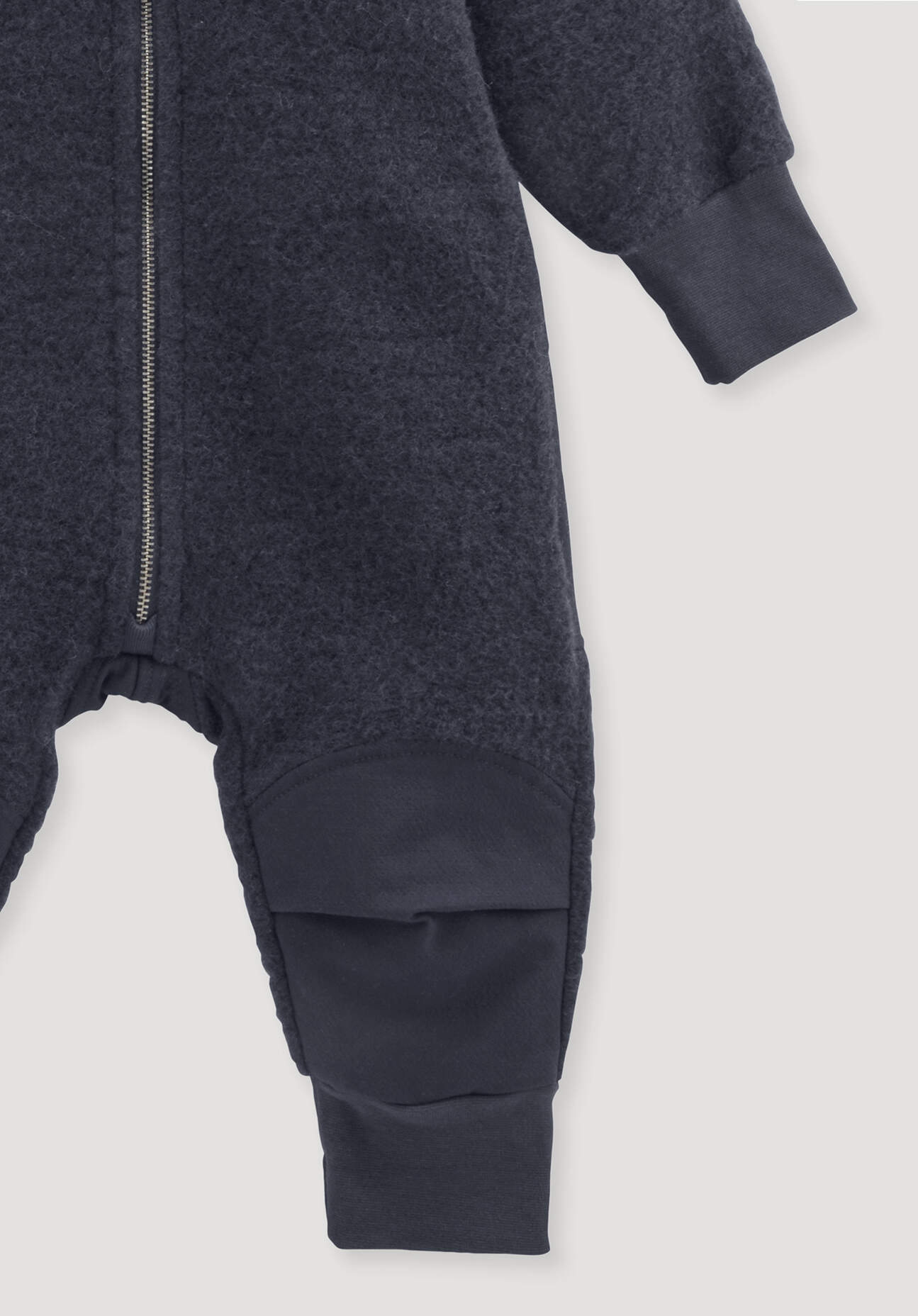 Thumbnail - hessnatur Baby Wollfleece Overall aus Bio-Merinowolle mit Softshell - blau - Größe 86/92