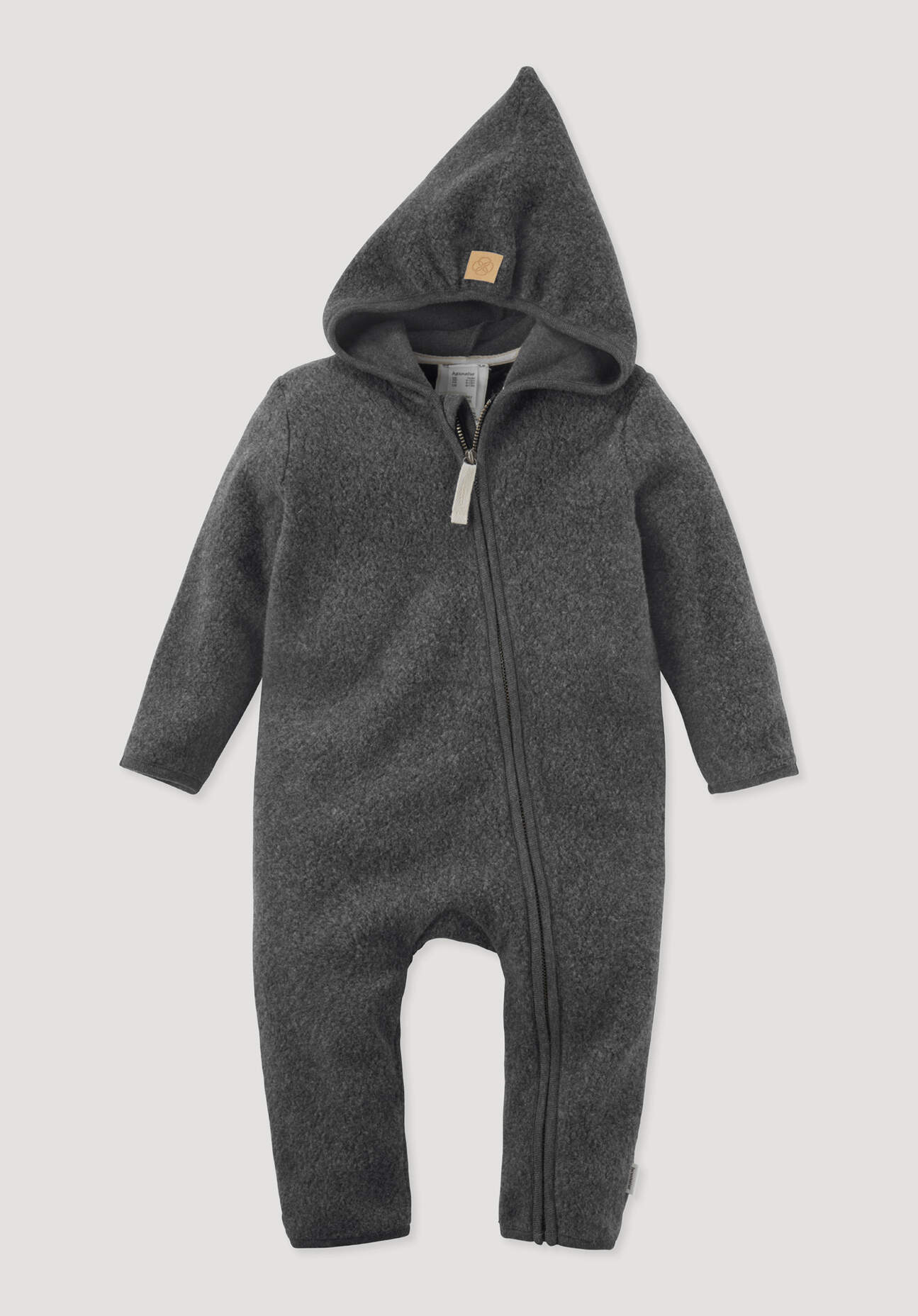 hessnatur Baby Fleece Overall aus Bio-Baumwolle - grau Größe 62/68