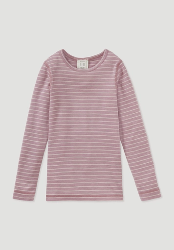 Langarmshirt aus Bio-Merinowolle mit Seide
