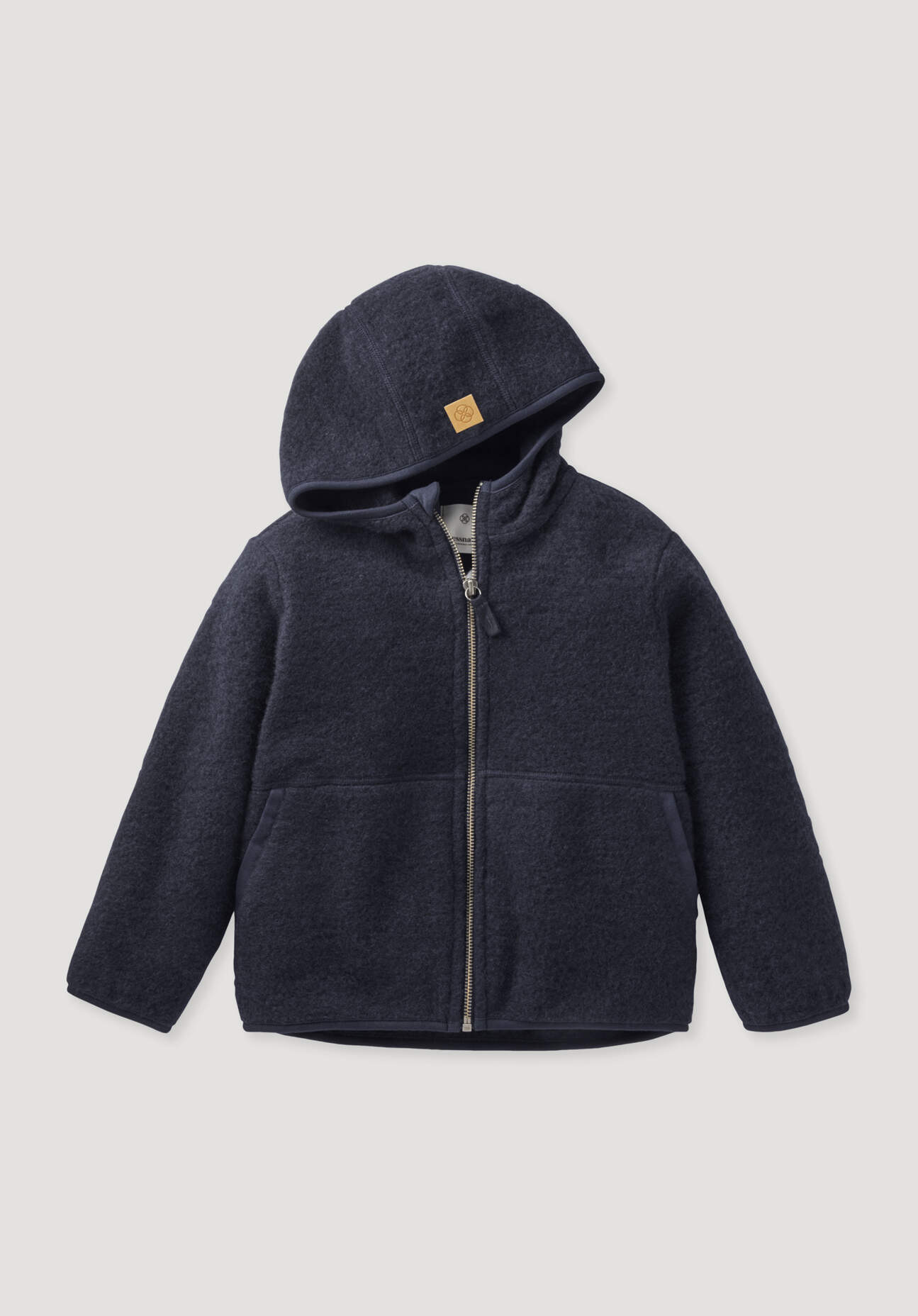 hessnatur Kinder Wollfleece Jacke aus Bio-Merinowolle - blau Größe 134/140