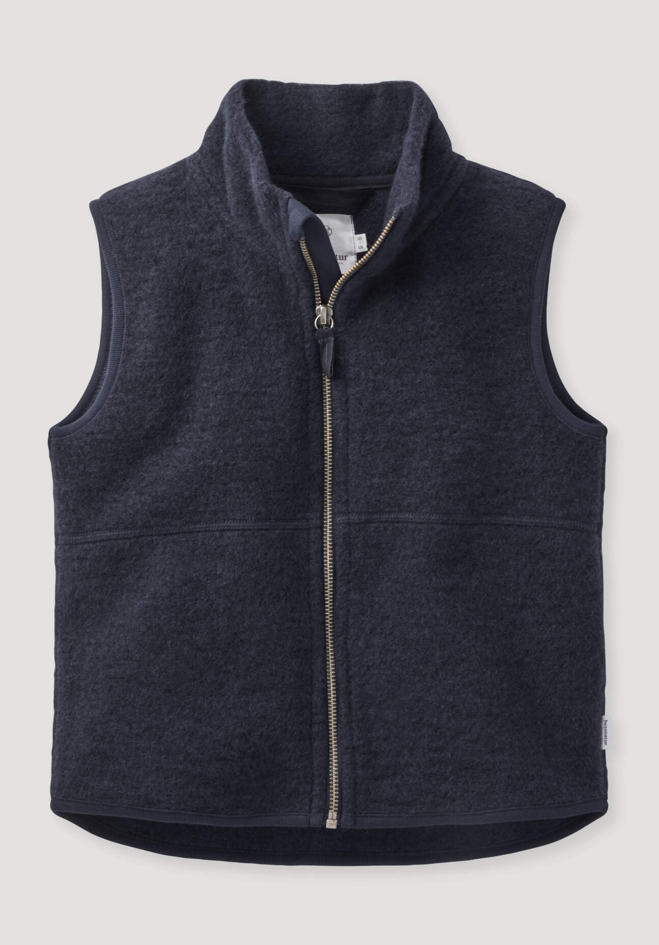 hessnatur Kinder Wollfleece Weste aus Bio-Merinowolle - blau Größe 122/128