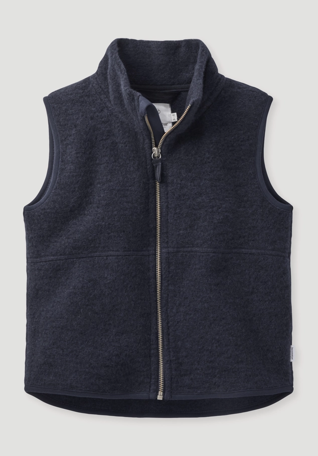 Wool fleece vest made of pure organic merino wool