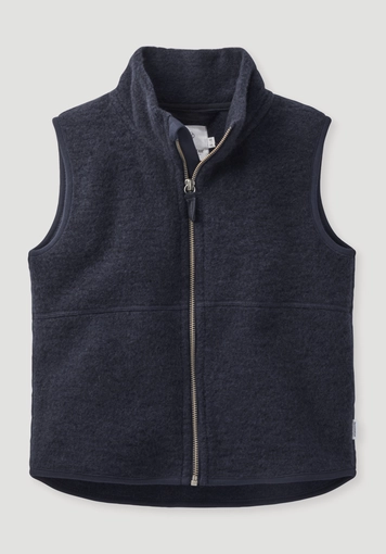 Wool fleece vest made of pure organic merino wool