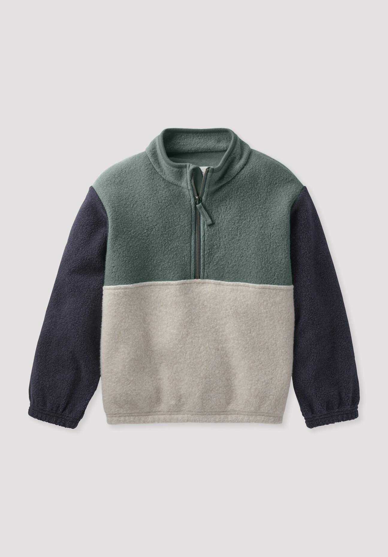 hessnatur Kinder Fleece Sweatshirt aus Bio-Baumwolle - grün Größe 98/104