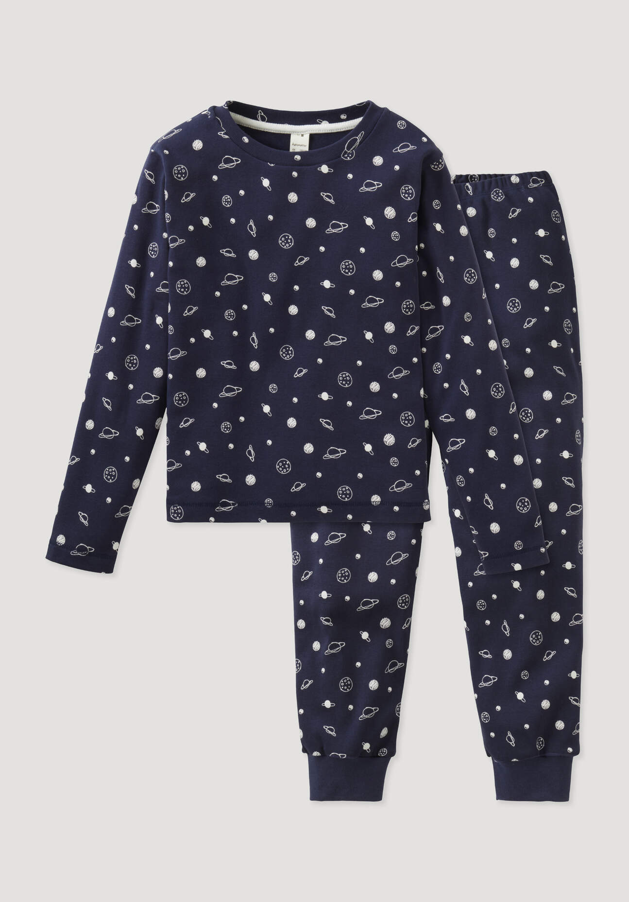 hessnatur Kinder Pyjama aus Bio-Baumwolle - blau Größe 110/116