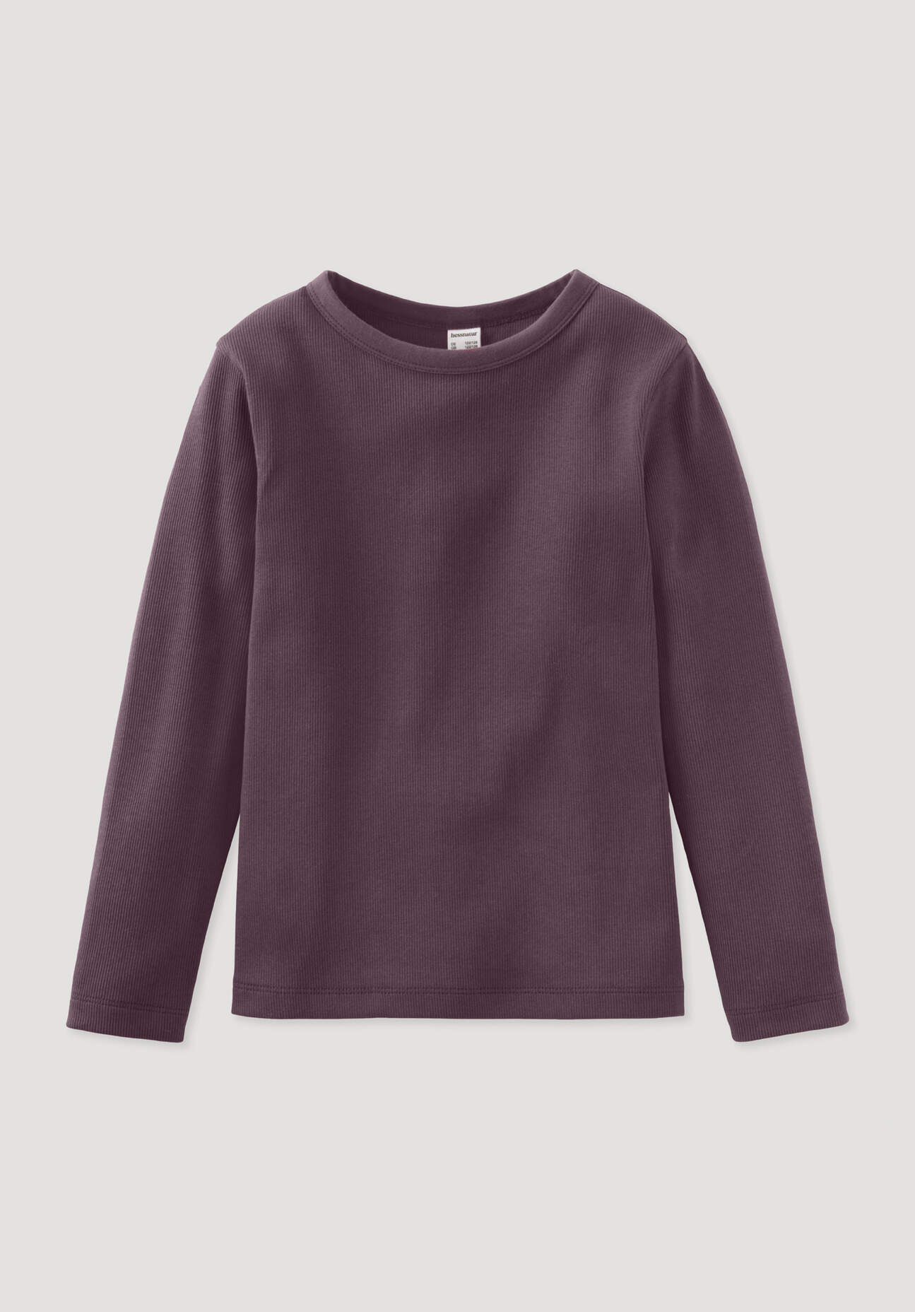 hessnatur Kinder Rib Shirt aus Bio-Baumwolle - lila Größe 134/140