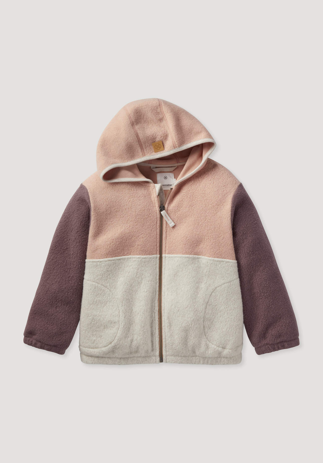 hessnatur Kinder Fleece Jacke aus Bio-Baumwolle - lila Größe 110/116