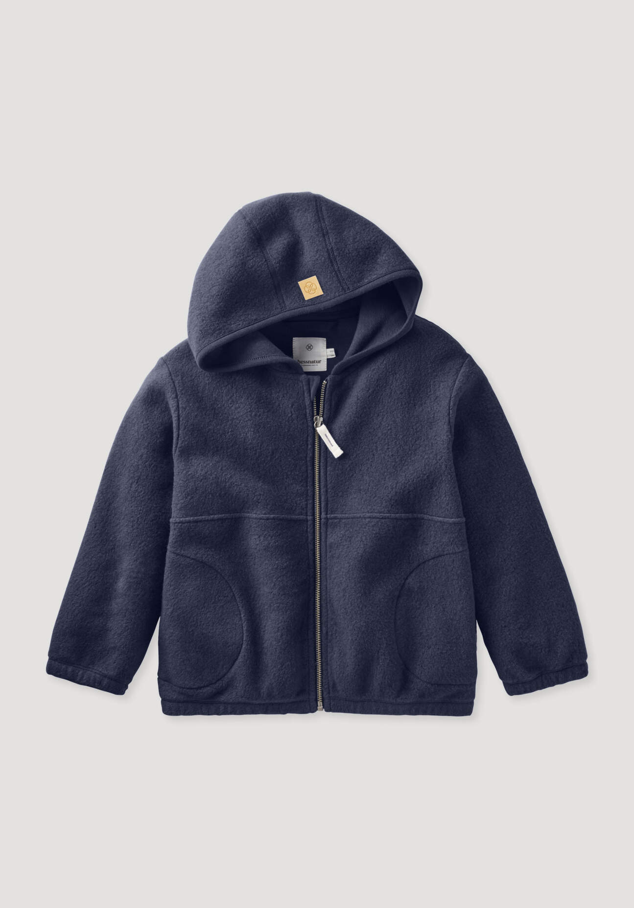 hessnatur Kinder Fleece Jacke aus Bio-Baumwolle - blau Größe 98/104