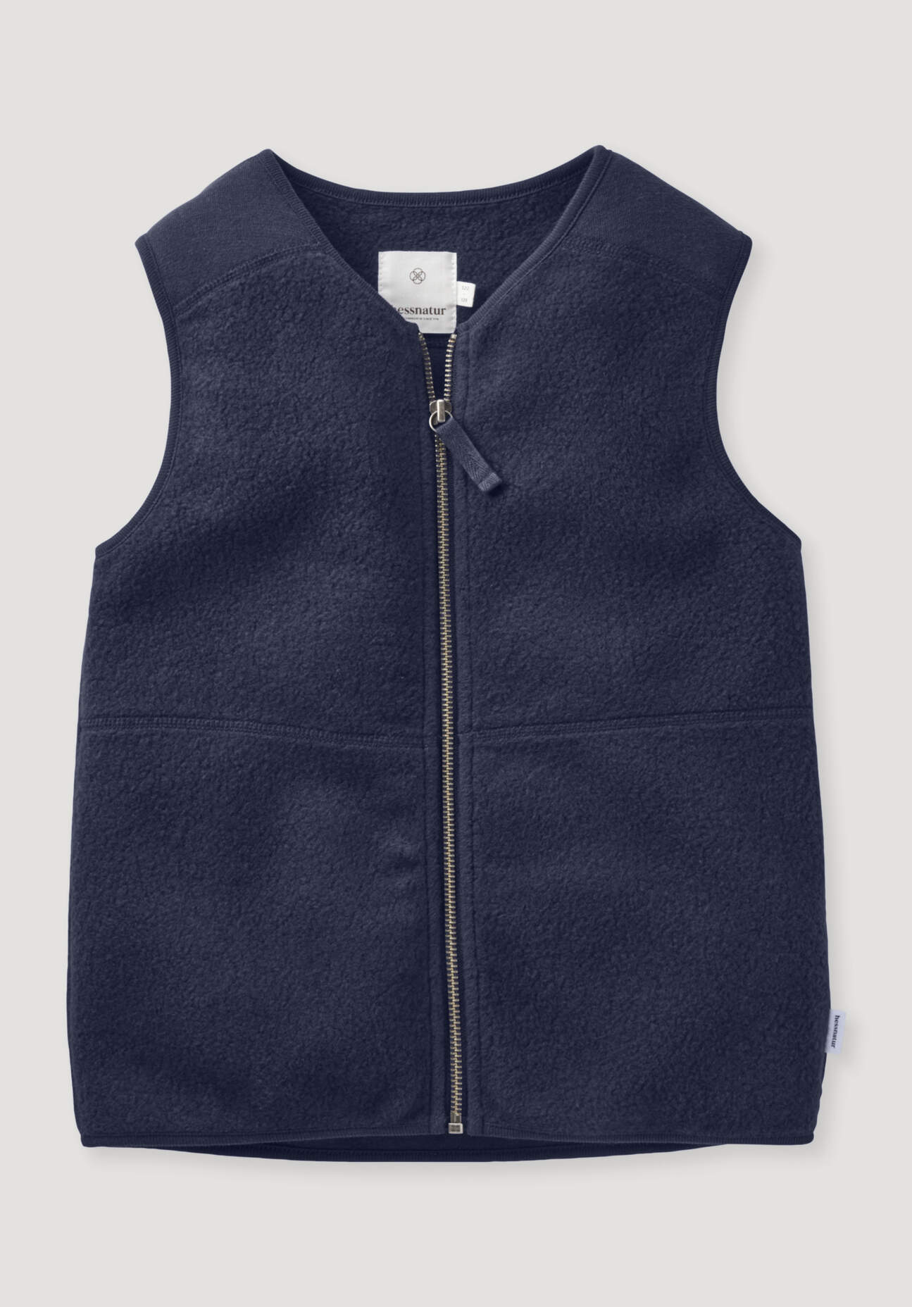 hessnatur Kinder Fleece Weste aus Bio-Baumwolle - blau Größe 158/164