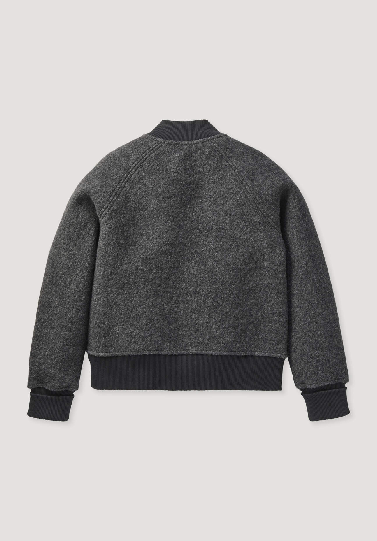 Thumbnail - hessnatur Kinder Walk-Bomberjacke aus Bio-Merinowolle - grau - Größe 98/104