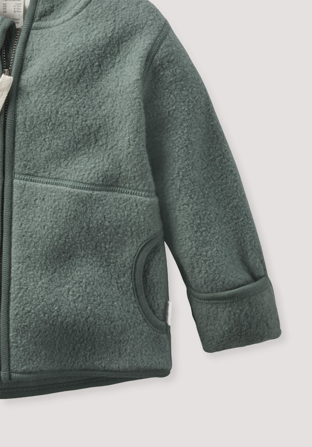 Thumbnail - hessnatur Baby Fleece Jacke aus Bio-Baumwolle - grün - Größe 86/92