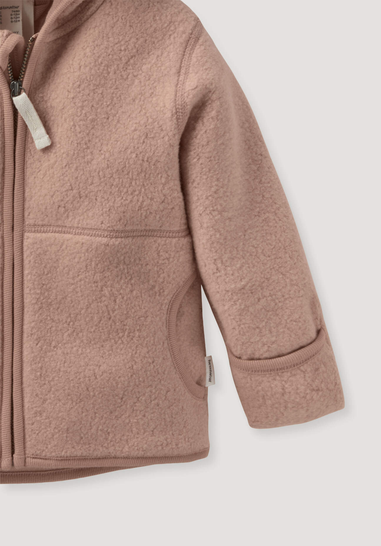 Thumbnail - hessnatur Baby Fleece Jacke aus Bio-Baumwolle - orange - Größe 86/92