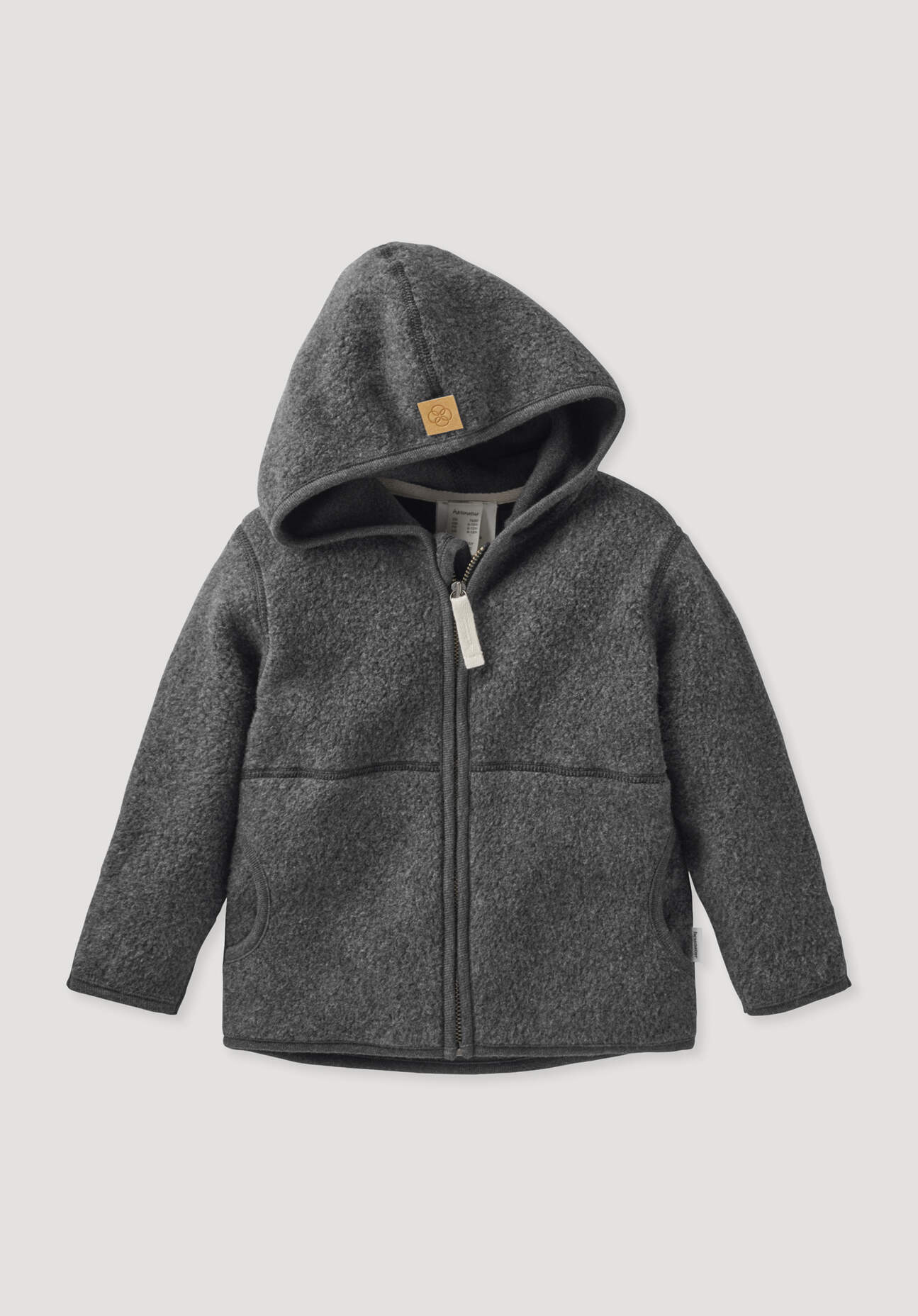hessnatur Baby Fleece Jacke aus Bio-Baumwolle - grau Größe 74/80