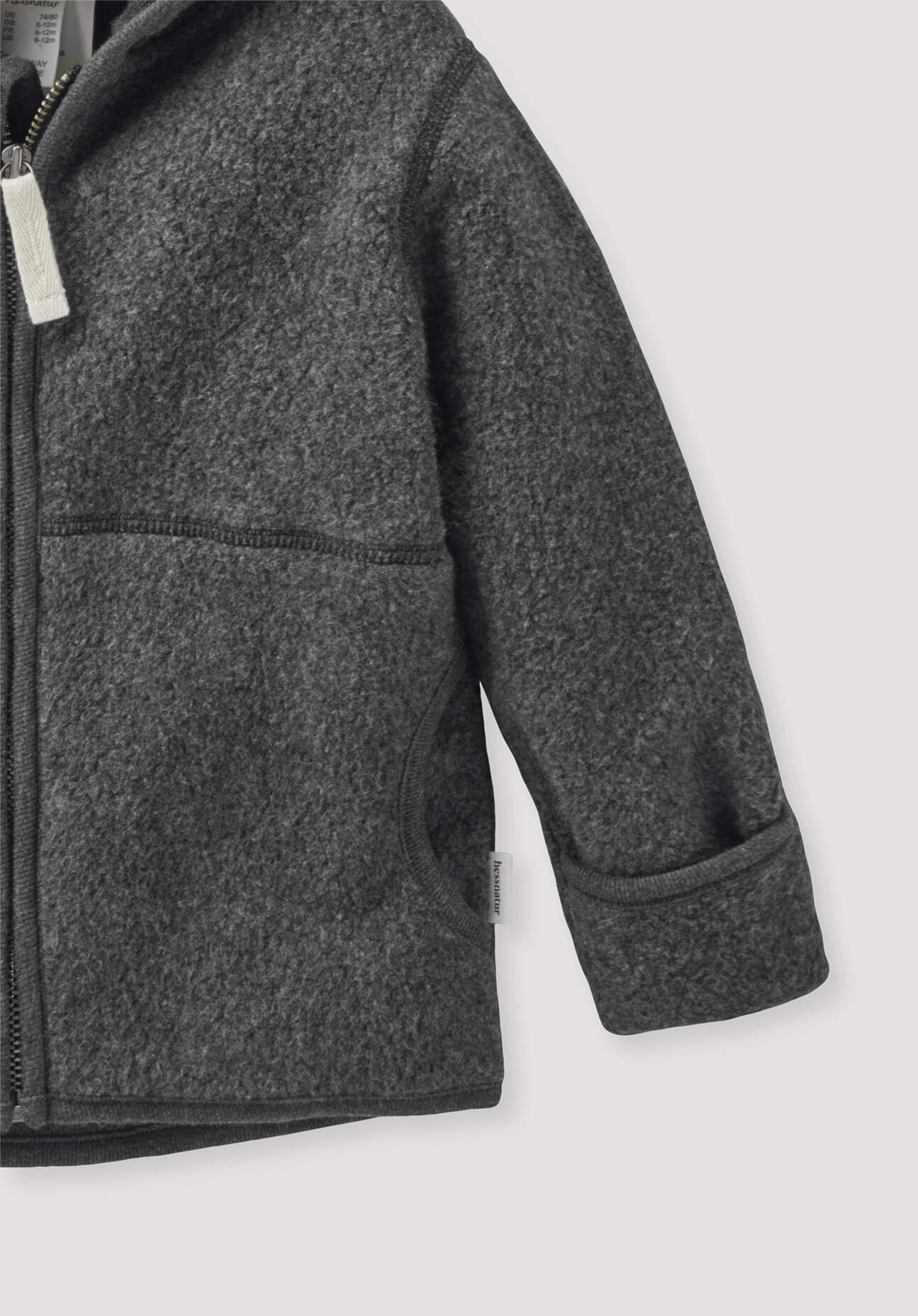 Thumbnail - hessnatur Baby Fleece Jacke aus Bio-Baumwolle - grau - Größe 98/104