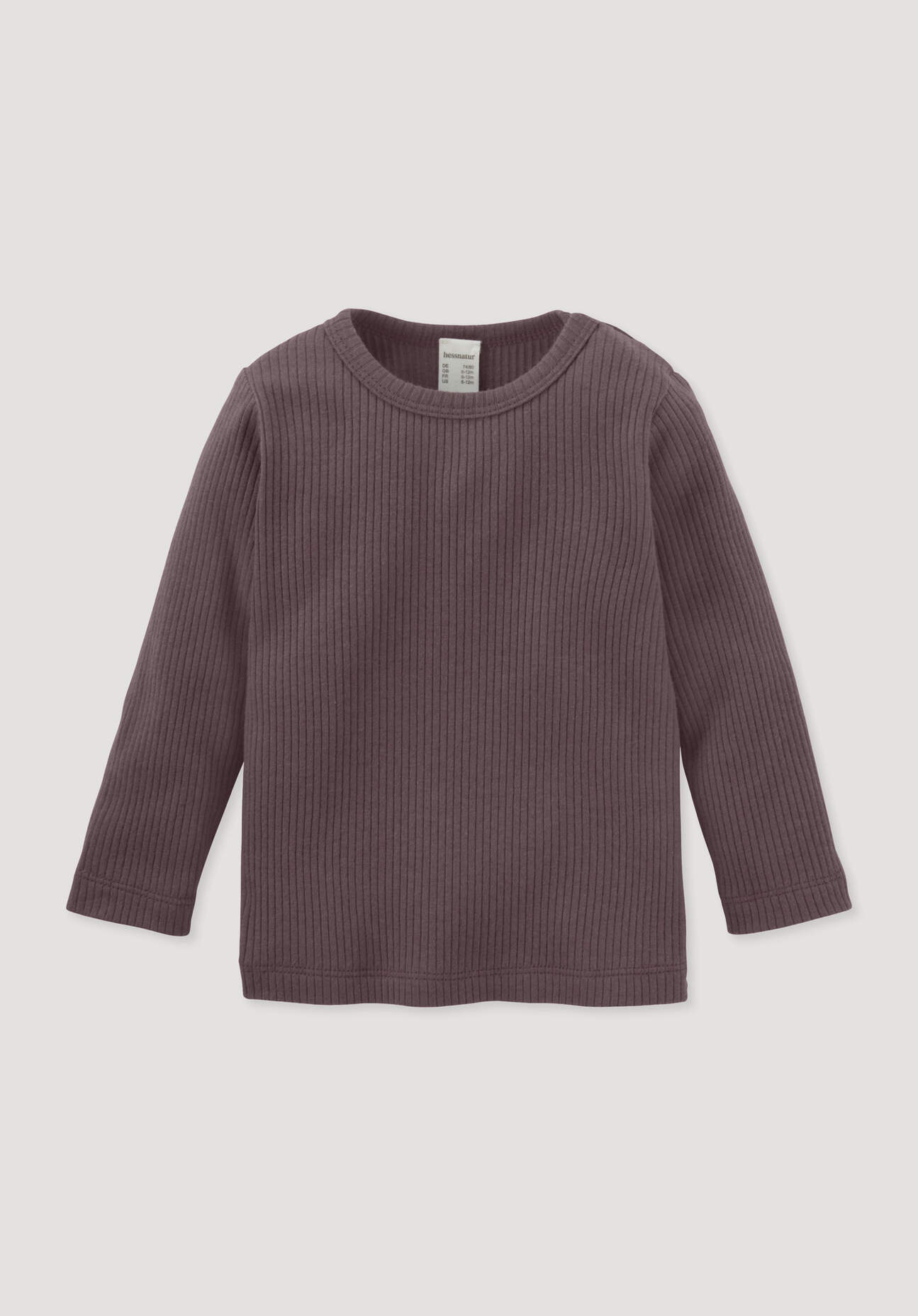 hessnatur Baby Longsleeve aus Bio-Baumwolle mit Bio-Merinowolle - lila Größe 86/92