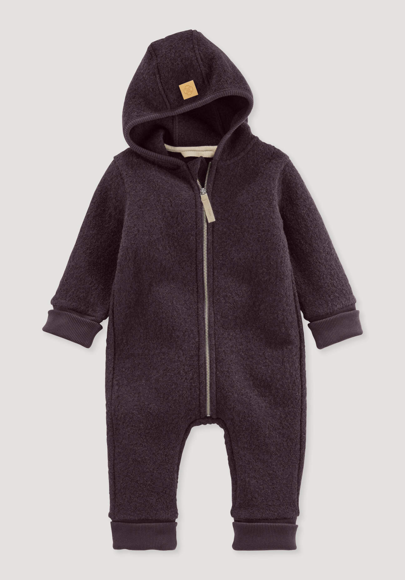hessnatur Baby Walkoverall aus Bio-Merinowolle - braun Größe 86/92