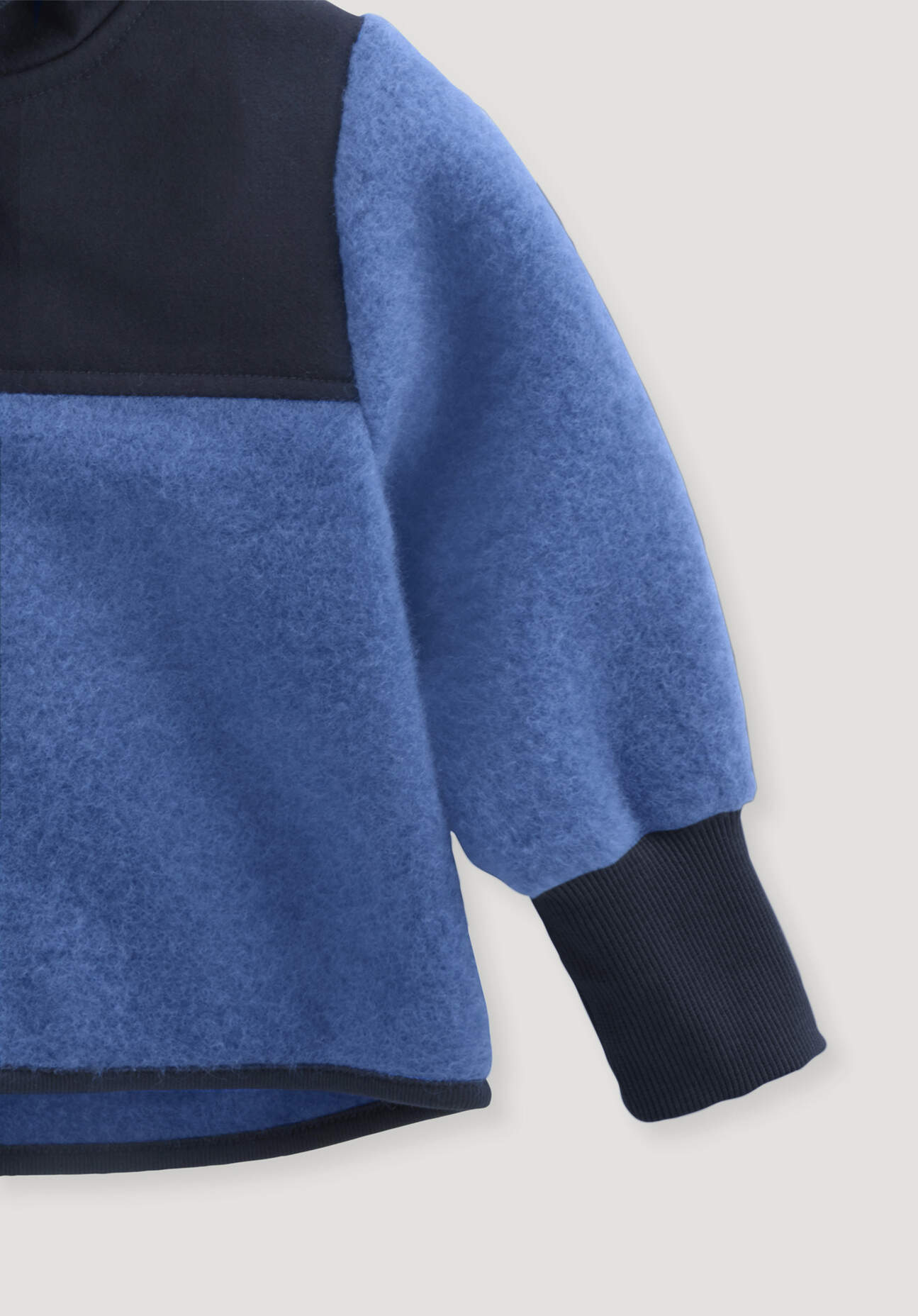 Thumbnail - hessnatur Baby Wollfleece Jacke aus Bio-Merinowolle mit Softshell - blau - Größe 86/92