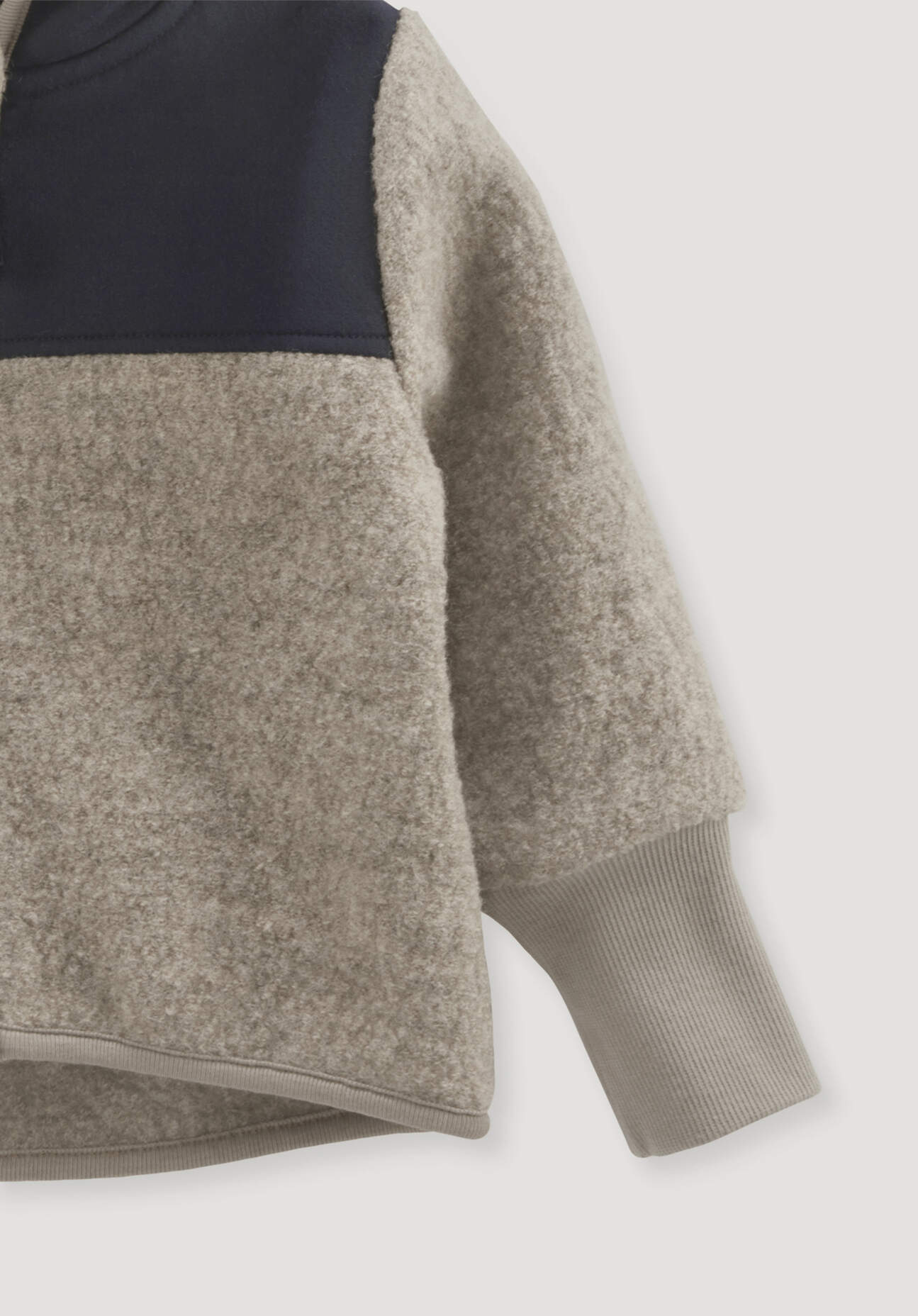 Thumbnail - hessnatur Baby Wollwalk Jacke aus Bio-Merinowolle mit Softshell - grau - Größe 98/104