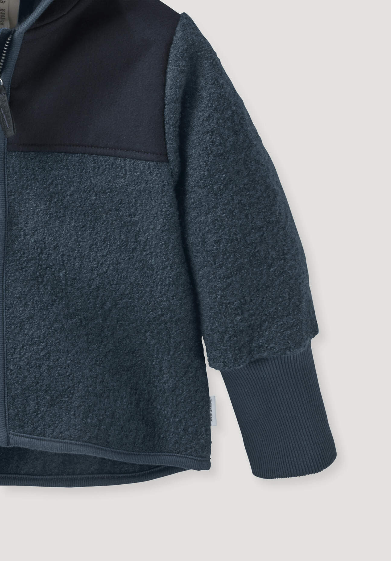 Thumbnail - hessnatur Baby Wollwalk Jacke aus Bio-Merinowolle mit Softshell - blau - Größe 86/92