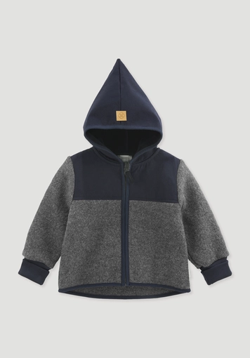 Wollwalk Jacke aus Bio-Merinowolle mit Softshell Wollwalk Jacke aus Bio-Merinowolle mit Softshell