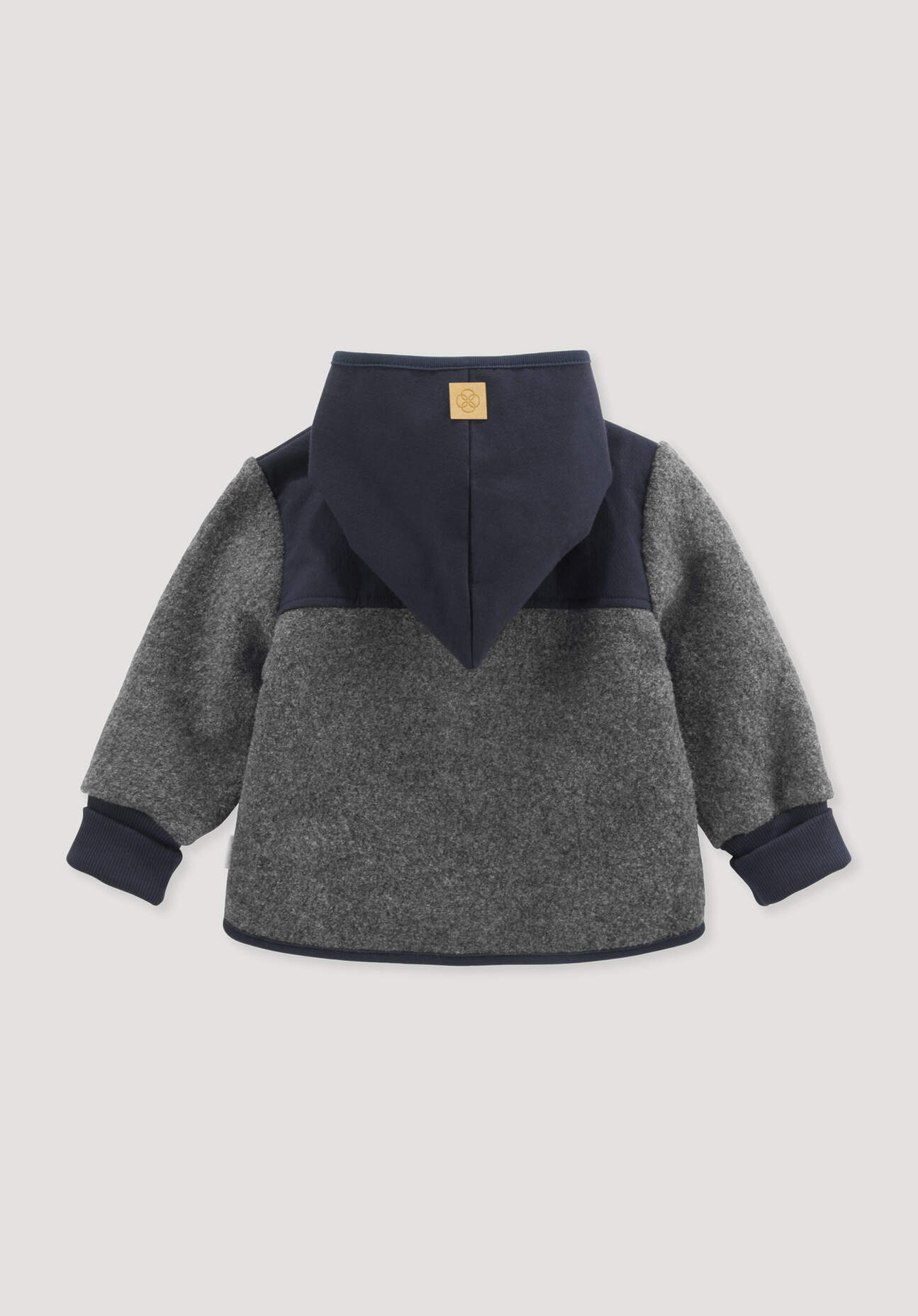 Thumbnail - hessnatur Baby Wollwalk Jacke aus Bio-Merinowolle mit Softshell - grau - Größe 86/92