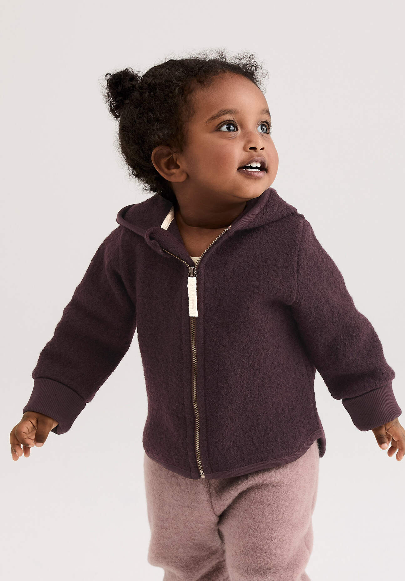hessnatur Baby Walkjacke aus Bio-Merinowolle - braun Größe 62/68