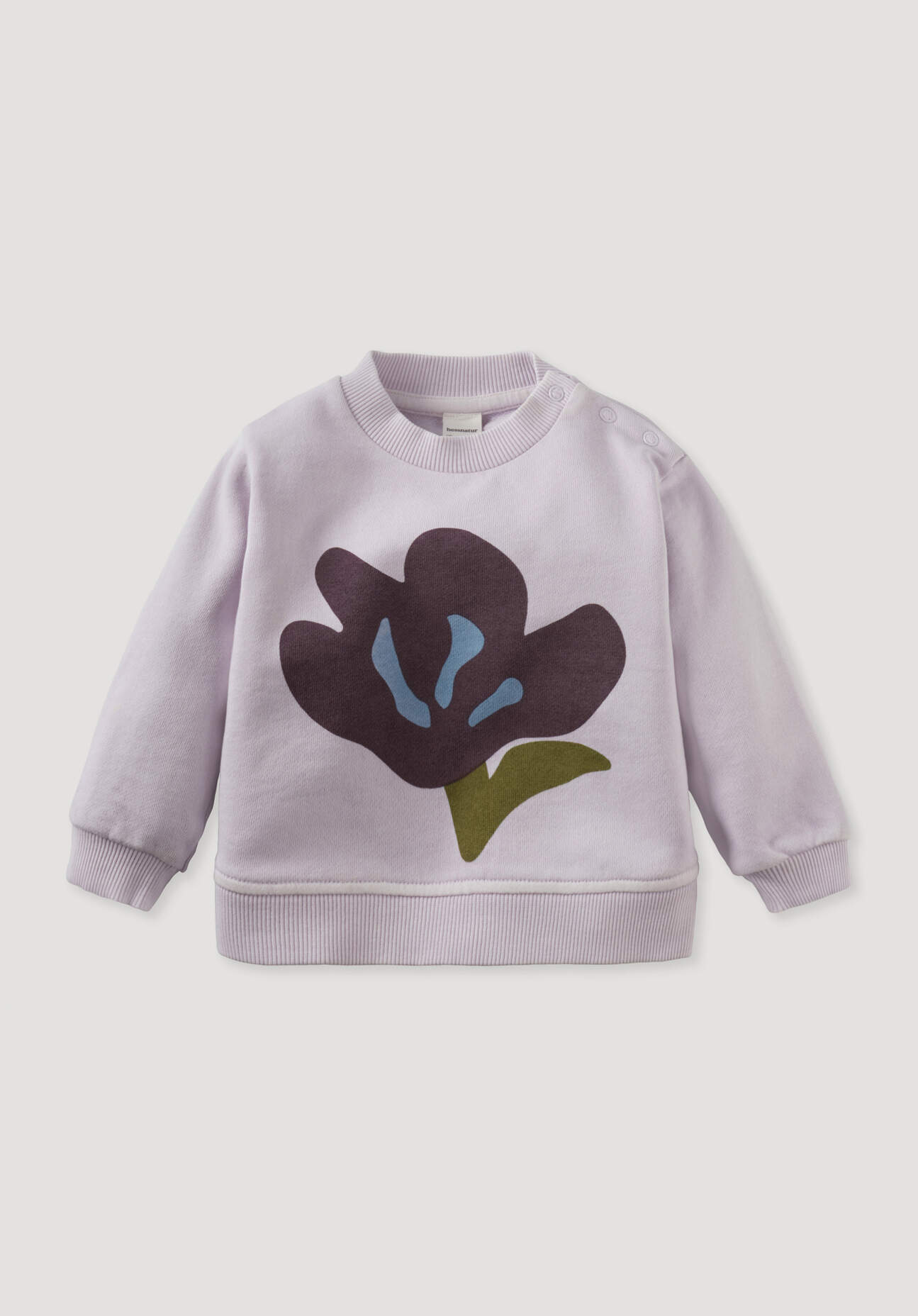 hessnatur Baby Sweatshirt GARMENT DYE aus Bio-Baumwolle - lila Größe 98/104