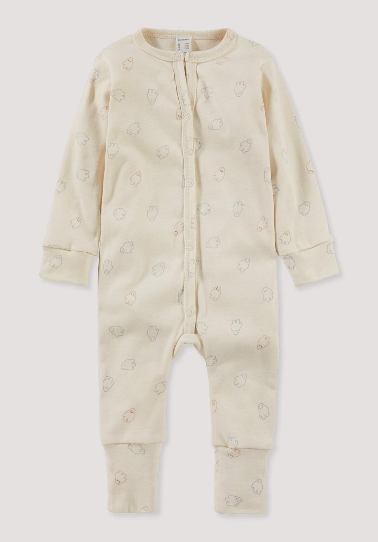 hessnatur Baby Strampler Newborn aus Bio-Baumwolle - natur Größe 50/56