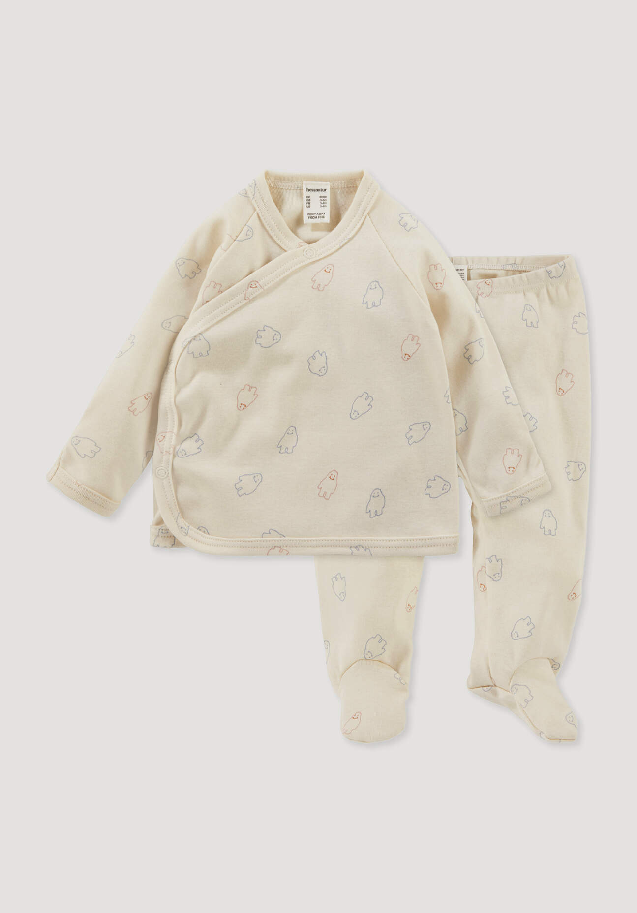 hessnatur Baby Erstlings Set Newborn aus Bio-Baumwolle - natur Größe 62/68