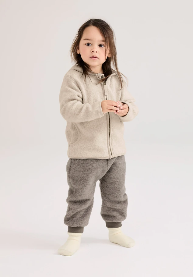 Wool fleece pants made of pure organic merino wool