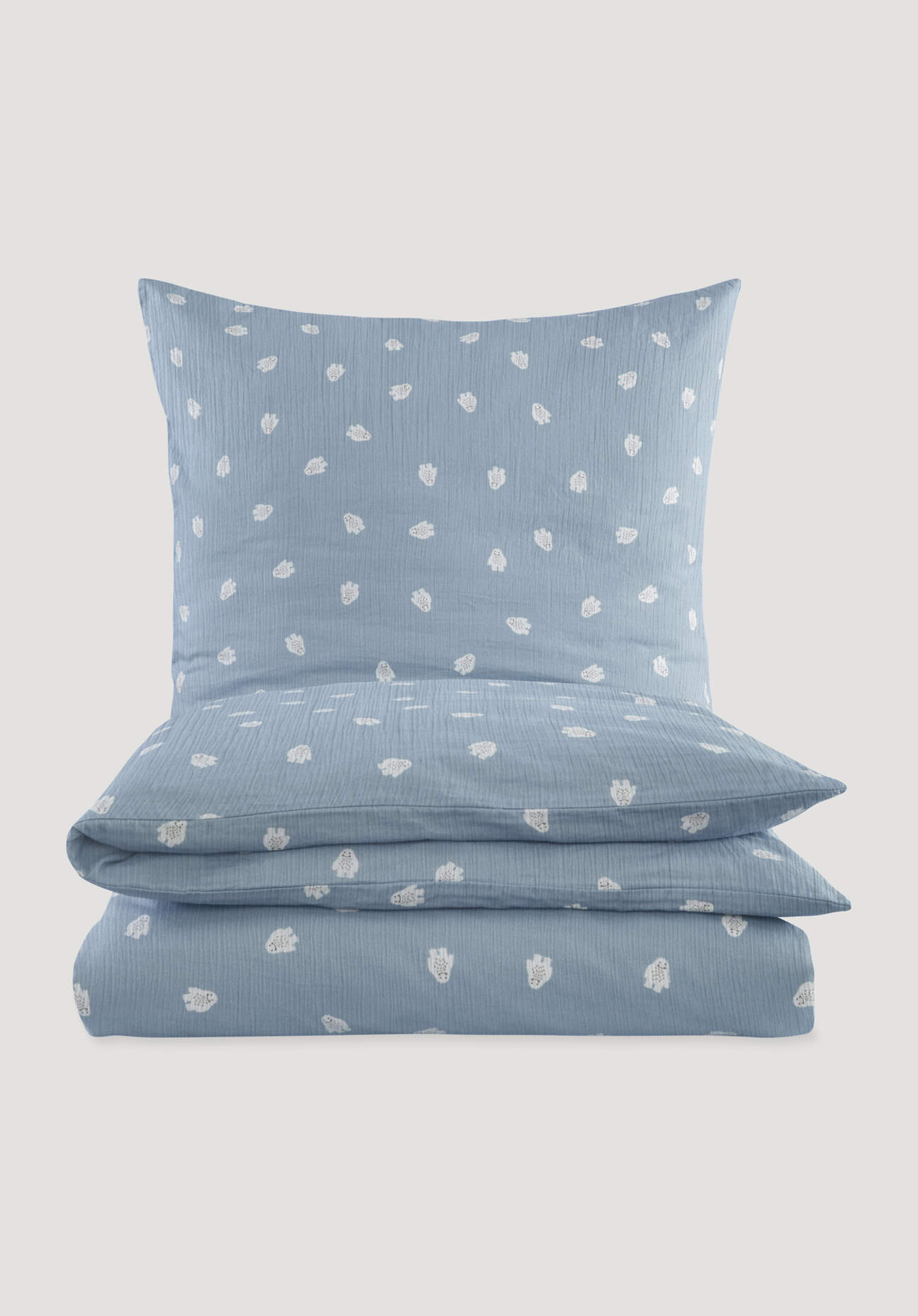 Thumbnail - hessnatur Baby Musselin Bettwäsche aus Bio-Baumwolle - blau - Größe 100x135 / 40x60 cm