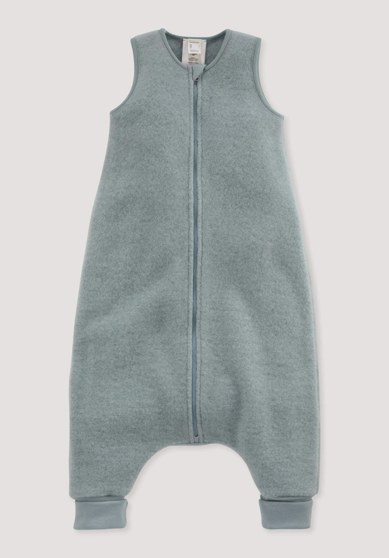 hessnatur Baby Wollfleece Schlafsack aus Bio-Merinowolle - grün Größe 80