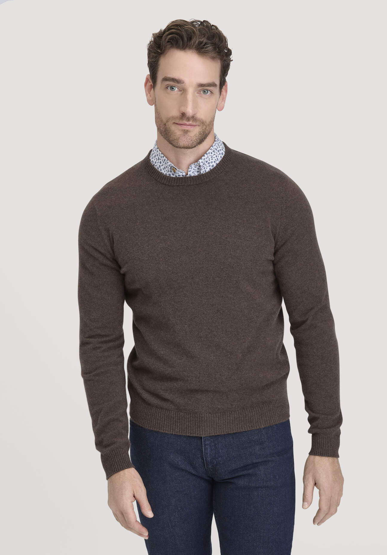 Thumbnail - hessnatur Herren Strick Pullover Regular BETTER RECYCLING aus Cashmere - braun - Größe 46
